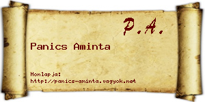 Panics Aminta névjegykártya